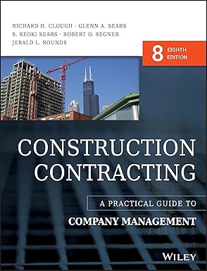 The book cover to "Construction Contracting: A Practical Guide Company Engagement" with an image of a city construction site on some high risers.