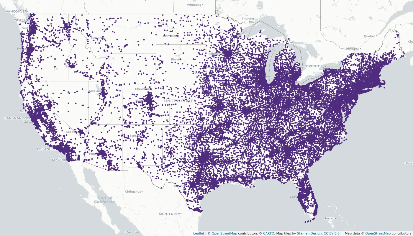 ZTERS sites served across the country